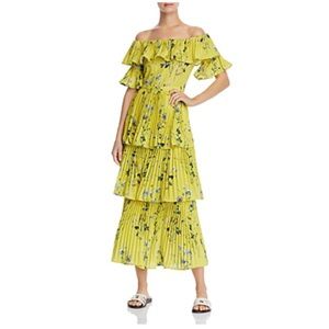 Aqua Tiered Over the Shoulder Maxi